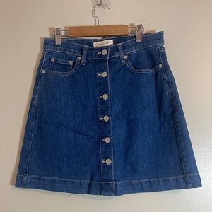 GAP Jean Mini Skirt Womens 27R Blue Button Front Mini Clean Marine Y2K Revival
